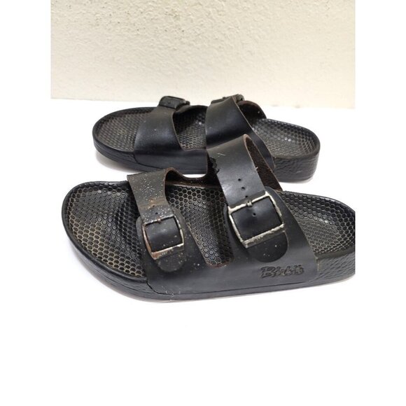 Birkenstock Style Black Double Strap Slide Sandals With Buckles Size 41 - Picture 3 of 15